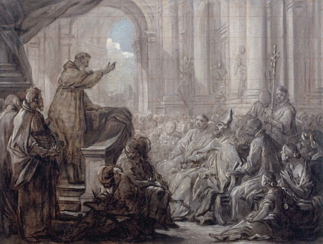 La prédication de saint Augustin devant Valère by Шарль-Анри ван Лоо, 1755 — digital art print download