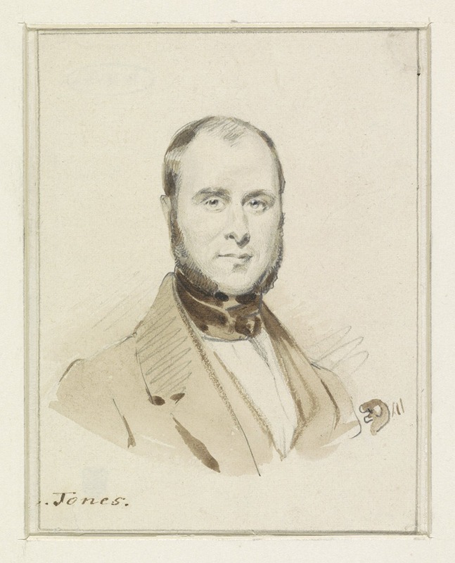 Portret van Daniel Adolphe Robert Jones by Давид Блес, 1841 — digital art print download