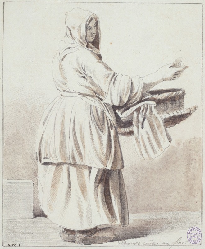 La marchande de pommes by Эдме Бушардон, 1698 - 1762 — digital art print download