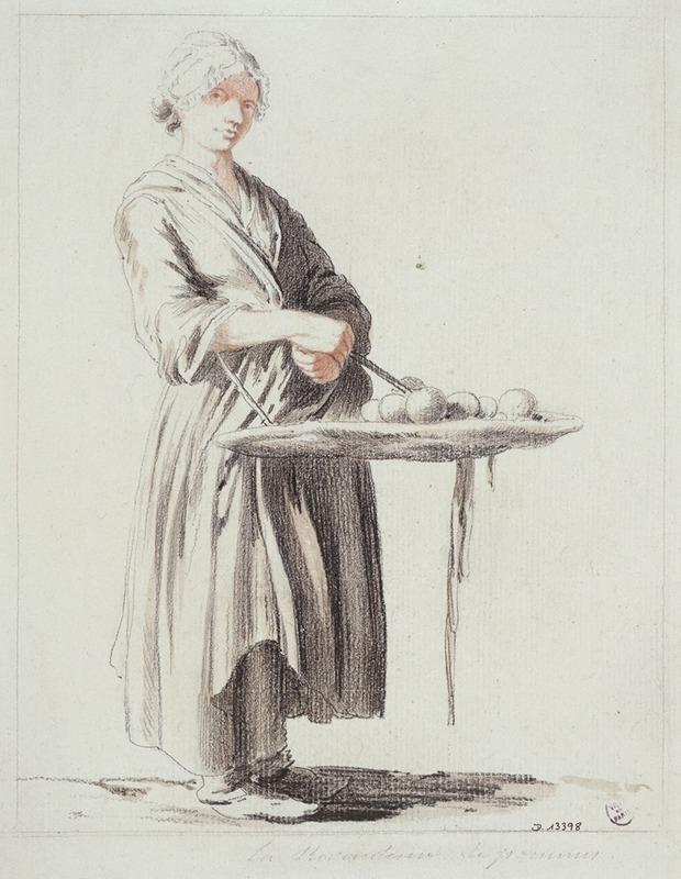 La marchande de pommes by Эдме Бушардон, 1698 - 1762 — digital art print download