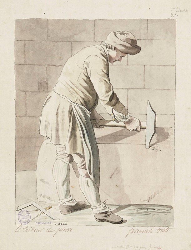 Le tailleur de pierre, première suite by Эдме Бушардон, 1698 - 1762 — digital art print download