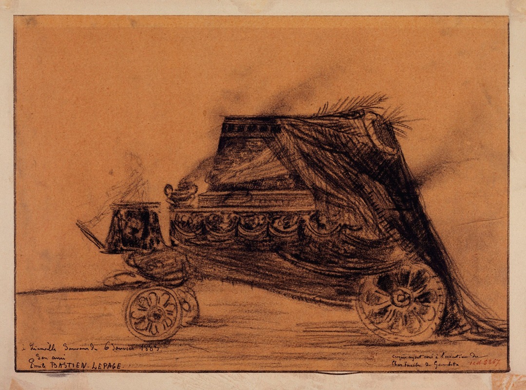 Etude pour le char funèbre de Gambetta. — Emile Bastien-Lepage