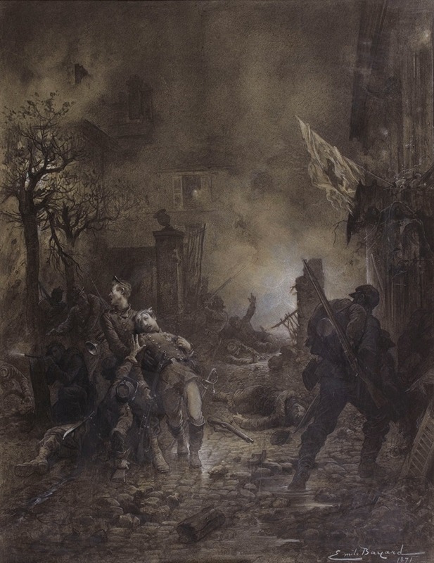 La mort du capitaine Franchetti en 1870 — Émile-Antoine Bayard