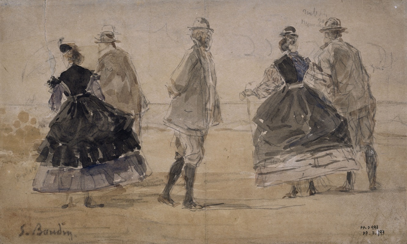 Groupe au bord de la mer — Eugène Boudin