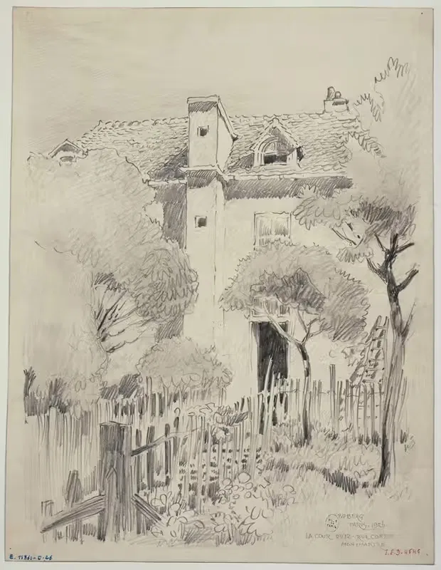 Двор дома, 12 улица Кортот by Фердинанд Боберг, 1926 — digital art print download