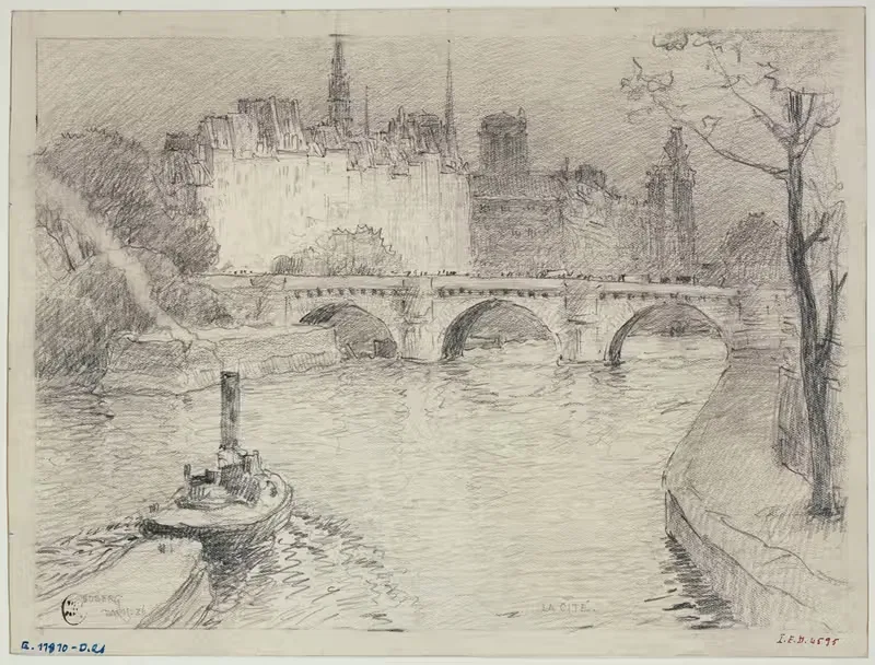 Город и Новый мост by Фердинанд Боберг, 1926 — digital art print download