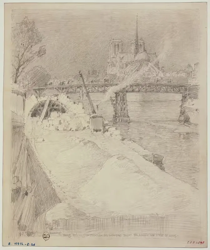 La construction du Pont de la Tournelle — Ferdinand Boberg