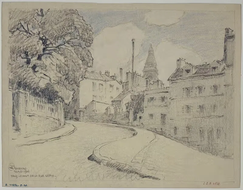 Улица Лепик в Монмартре by Фердинанд Боберг, 1926 — digital art print download