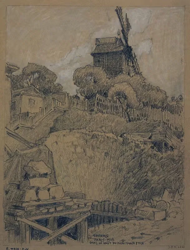 Un moulin, dans le haut de Montmartre — Ferdinand Boberg