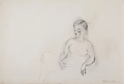 szkic siedzącego młodzieńca by Ferdynand Bryll, 1883 - 1886 — digital art print download