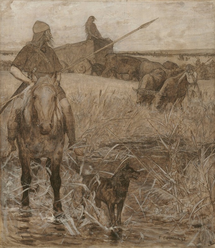 Gaulois à cheval by Фернан Кормон, 1897 — digital art print download
