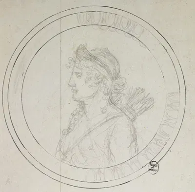 Femme portant diadème, profil à gauche en médaillon by Guillaume Boichot, 1735 - 1815 — digital art print download