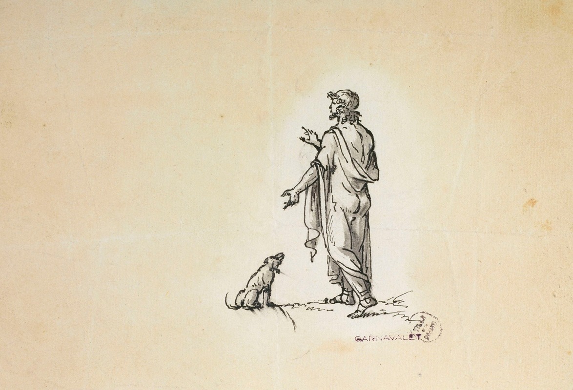 Homme drapé et son chien by Guillaume Boichot, 1735 - 1815 — digital art print download