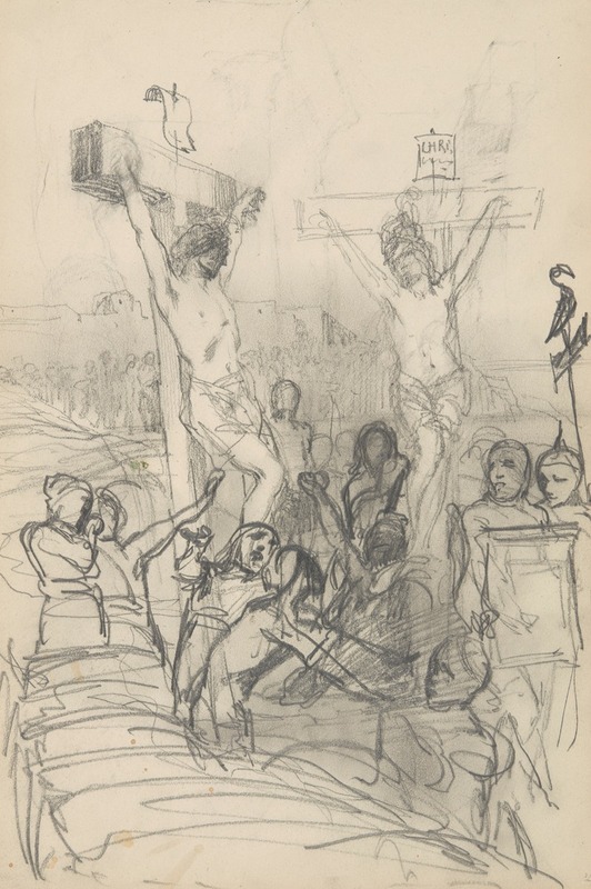 szkic do obrazu 'Golgota' by Генрик Симирядзкий, 1883 — digital art print download