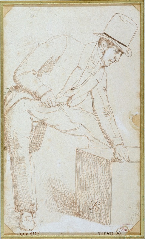 Portrait d'un ingénieur en train de métrer — Ignace François Bonhomme