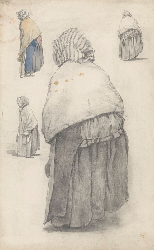 Studies van een oude vrouw by Jan Weissenbruch, 1832 - 1880 — digital art print download