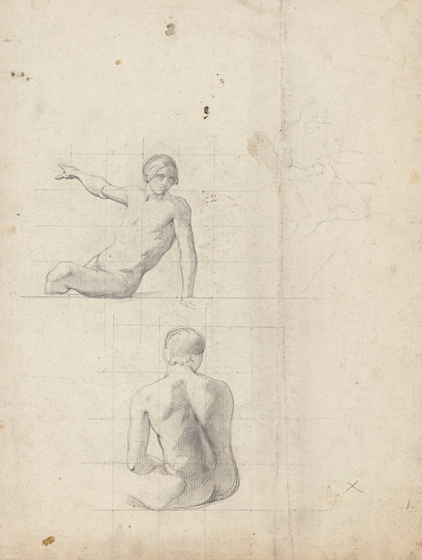 Etude pour deux figures assises by Жан-Ашиль Бенувиль — digital art print download