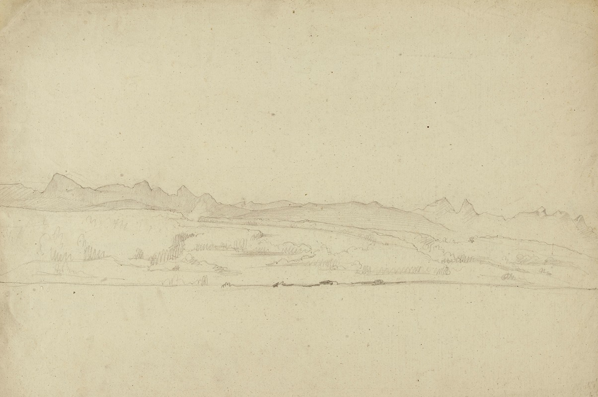 Paysage avec arrière plan montagneux — Jean-Achille Benouville