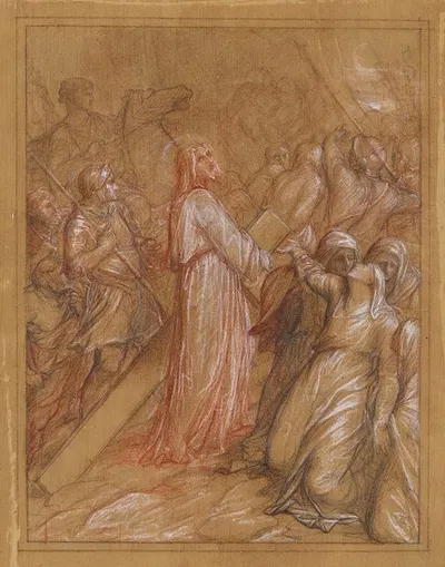 Etude pour un chemin de croix; Jésus rencontre sa mère by Jean-François Brémond — digital art print download
