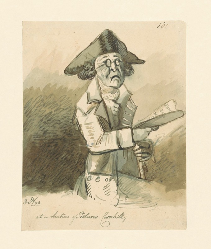 Man op een schilderijenveiling by John Nixon, 1792 — digital art print download
