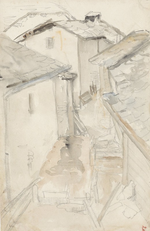 Steegje tussen oude huizen by Йозеф Исраэльс, 1834 - 1911 — digital art print download