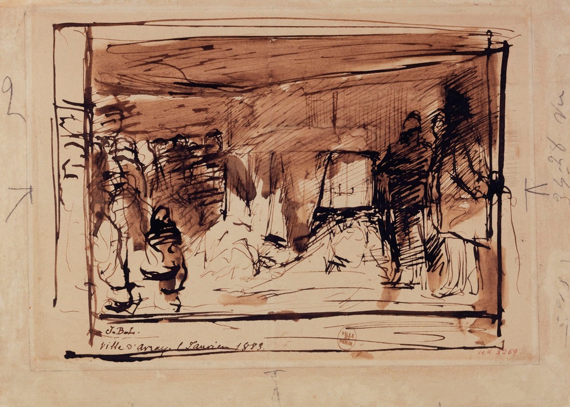 Autour du cercueil de Gambetta. by Жюль Бастьен-Лепаж, 1883 — digital art print download