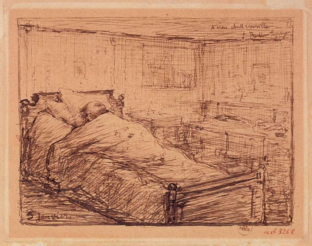 Gambetta sur son lit de mort. by Жюль Бастьен-Лепаж, 1882 — digital art print download