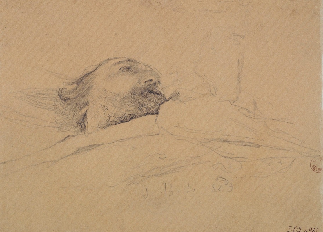 Gambetta sur son lit de mort. by Жюль Бастьен-Лепаж, 1883 — digital art print download