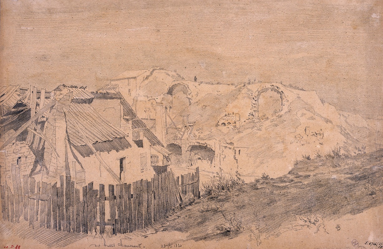 Les buttes Chaumont. by Jules Beldame, 1861 — digital art print download
