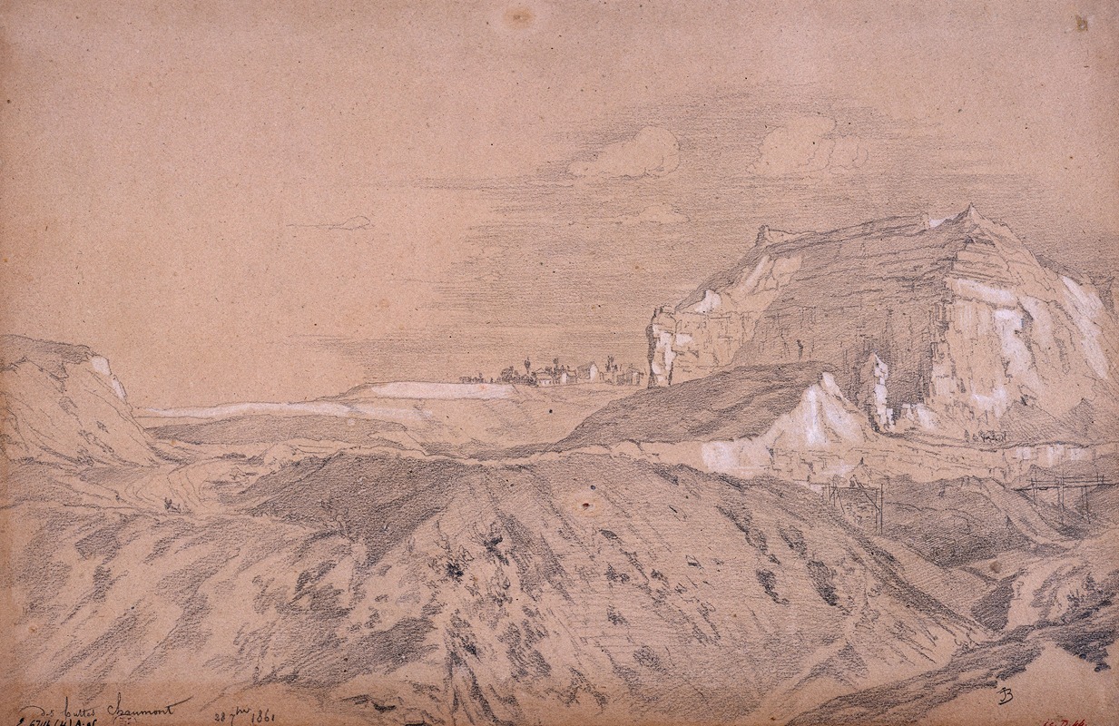 Les buttes Chaumont by Jules Beldame, 1861 — digital art print download