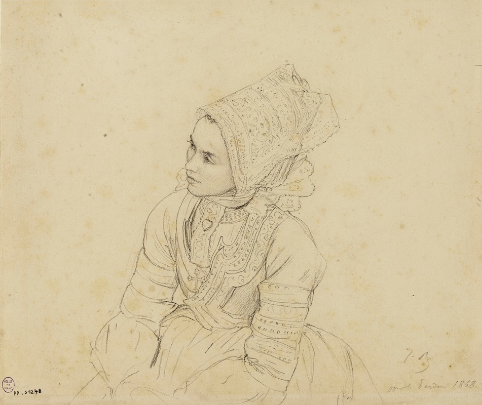 Bretonne au pardon by Жюль Брета, 1868 — digital art print download
