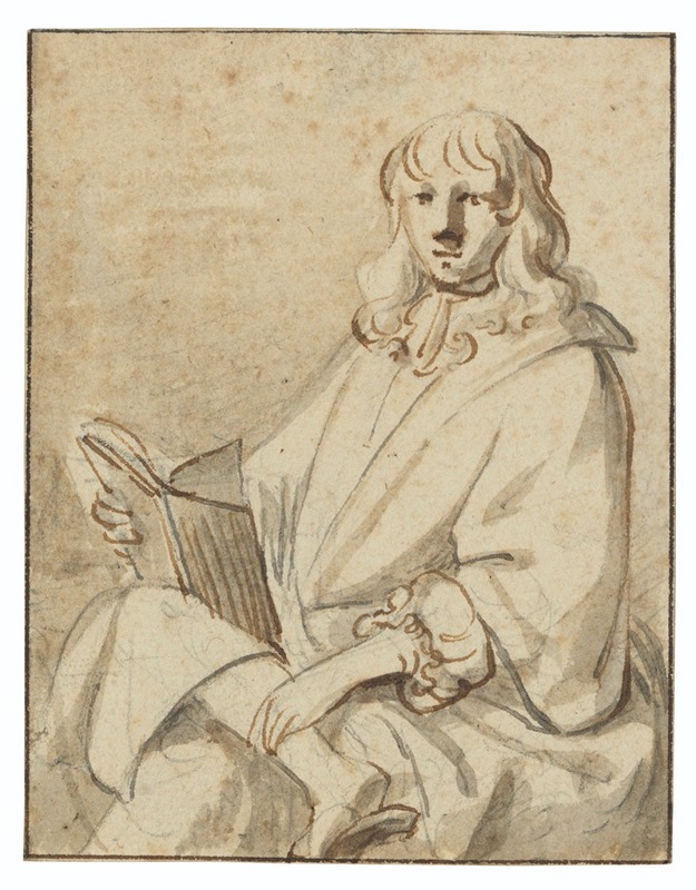 A young man seated with a book by Juriaen Pool — digital art print download