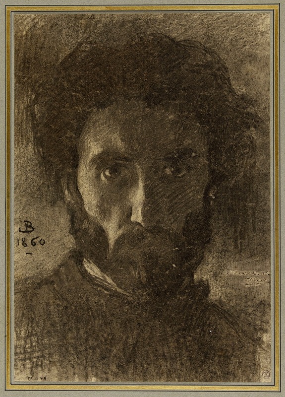Portrait de l'artiste by Леон Боннат, 1860 — digital art print download