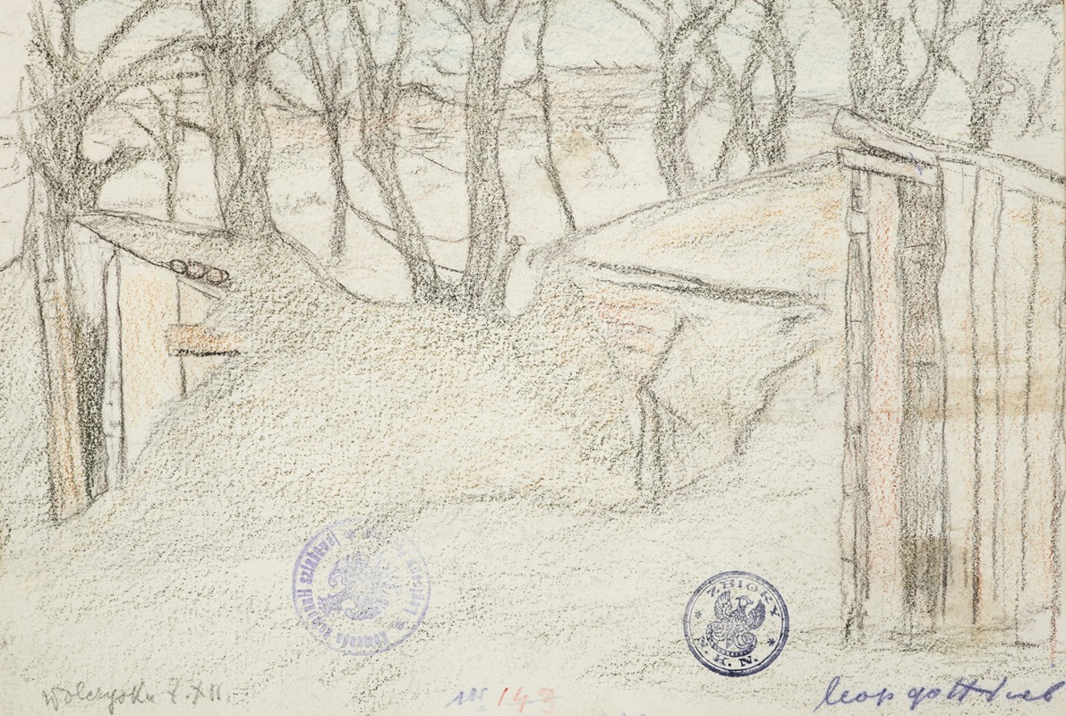 Wolczysko. Ziemianki by Леопольд Готлиб, 1915 — digital art print download