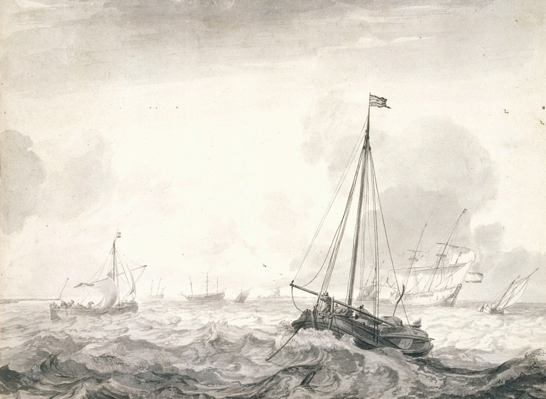Turbulent sea by Людольф Бахуизен — digital art print download