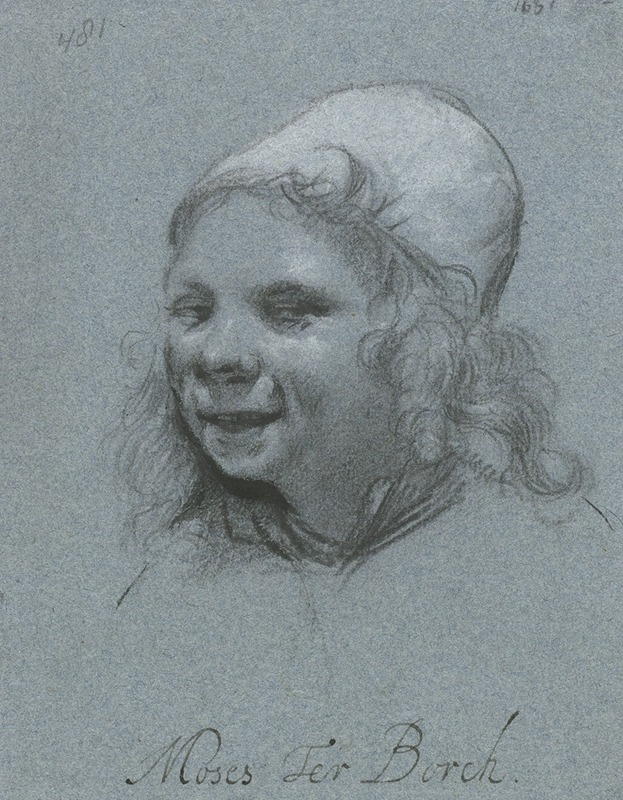 Smiling Self-portrait, from the Side by Моисей тер Борх, 1661 — digital art print download