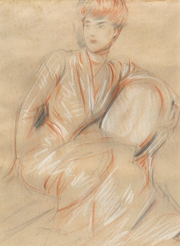 A lady seated on a chair — Поль Сезар Элью