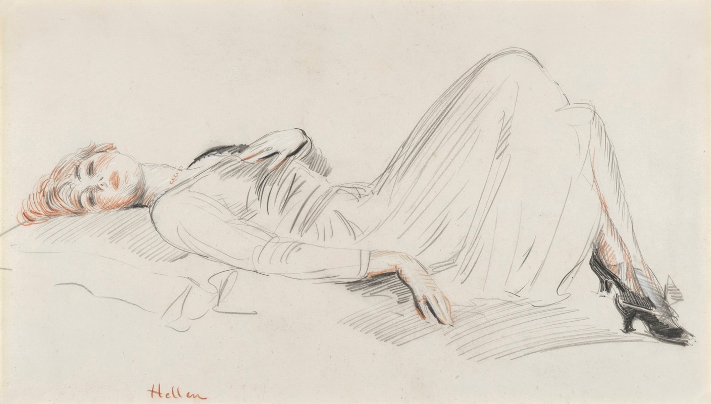 Jeune femme allongée — Paul César Helleu