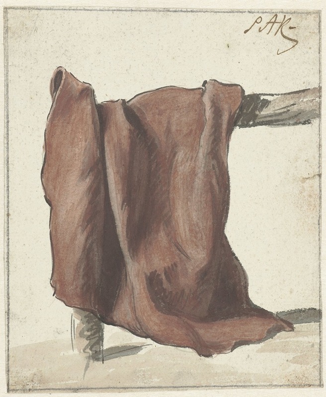Rode lap, hangend over een hek by Симон Андреас Крауз, 1770 - 1825 — digital art print download