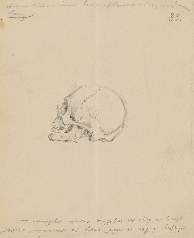 Study of a skull by Станислав Выспяньский, 1880-1885 — digital art print download
