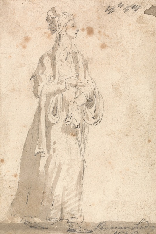 Figure Costume Study; Persian Lady in 1568 — Thomas Girtin