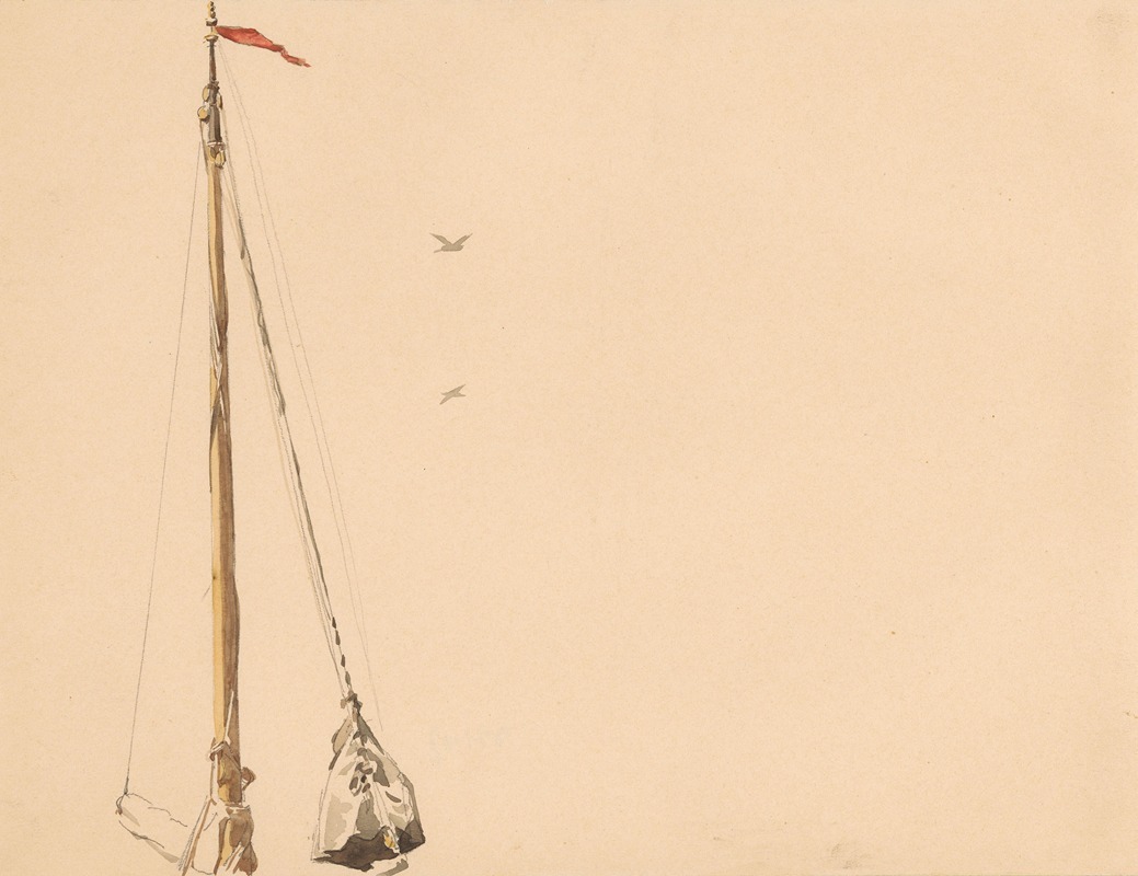 Studieblad met mast van een schip by Виллем Бастиан Толен, 1870 - 1931 — digital art print download