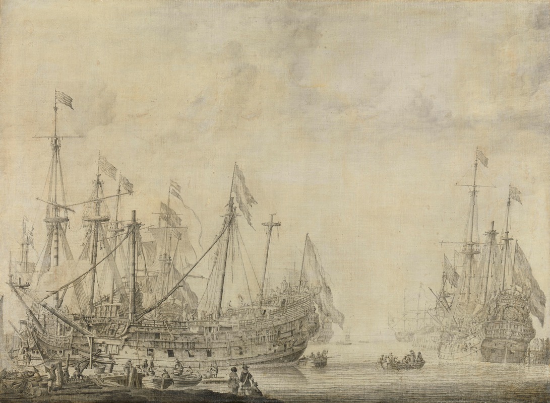 Ships after the Battle by Виллем ван де Вельде Старший, 1630 - 1672 — digital art print download