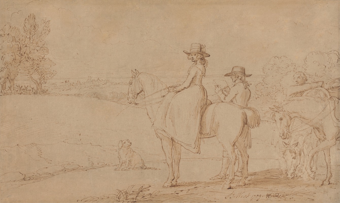 An Artist Sketching in Windsor Park — Benjamin West