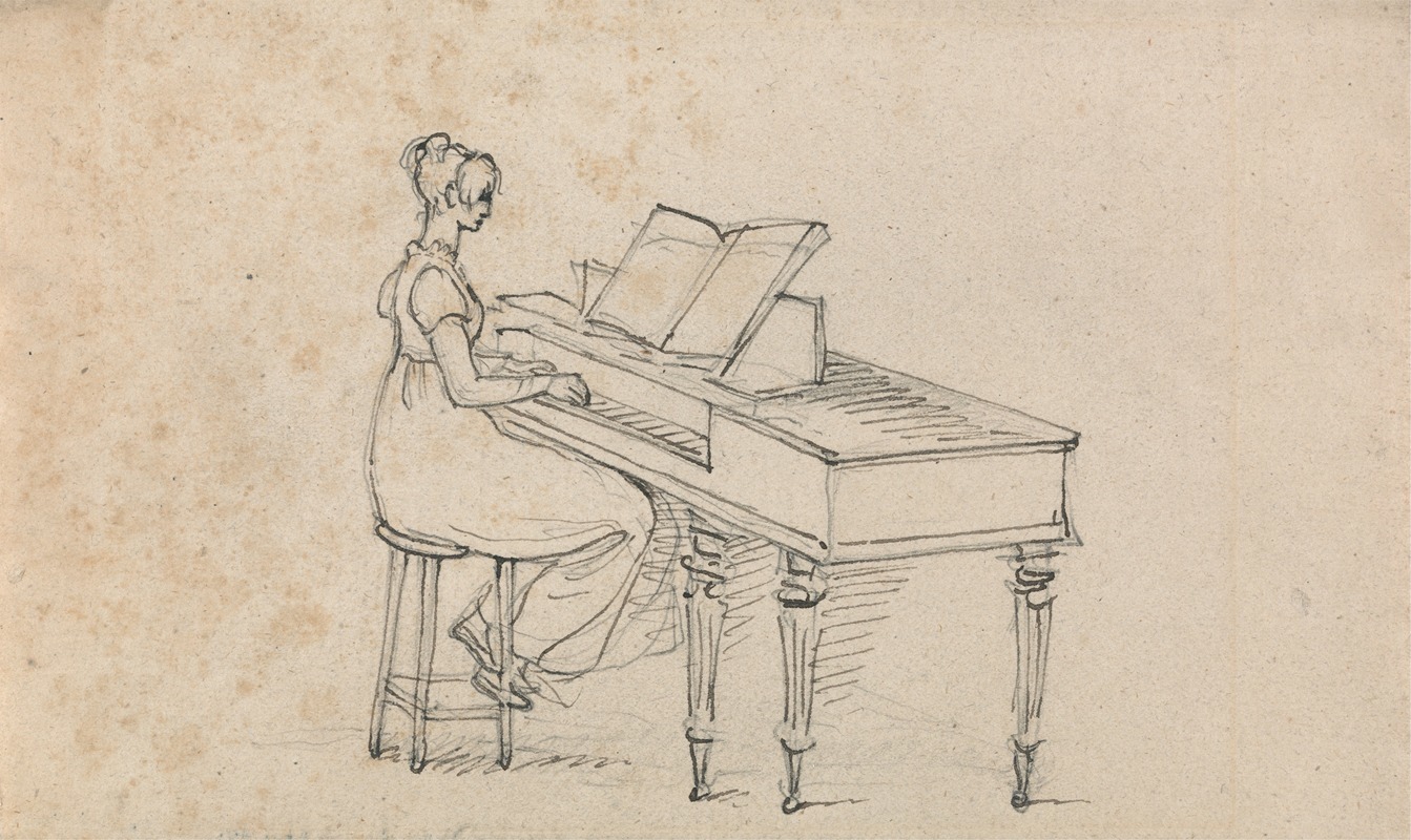 Woman at a Square Piano — Benjamin West
