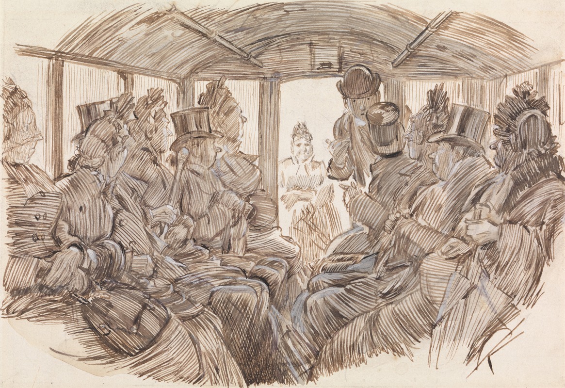 Interior of a Bus by Charles Samuel Keene — digital art print download