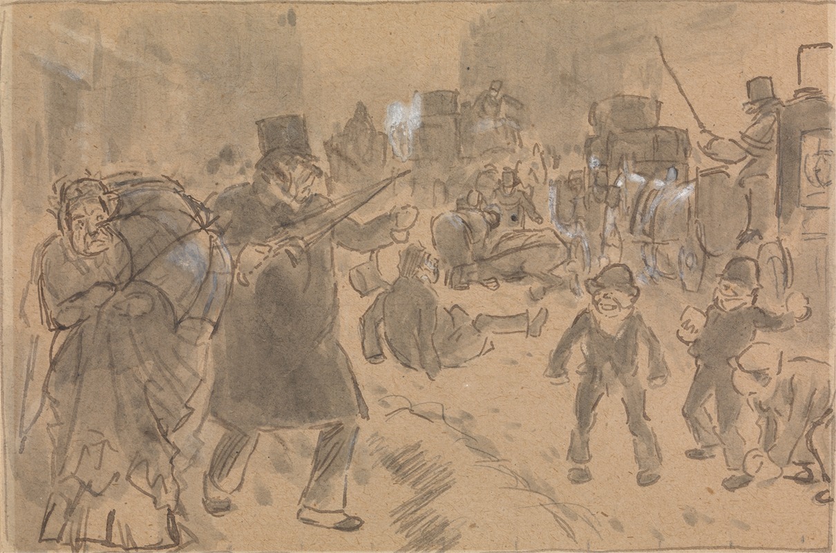 Street Scene by Чарльз Самуэль Кин — digital art print download