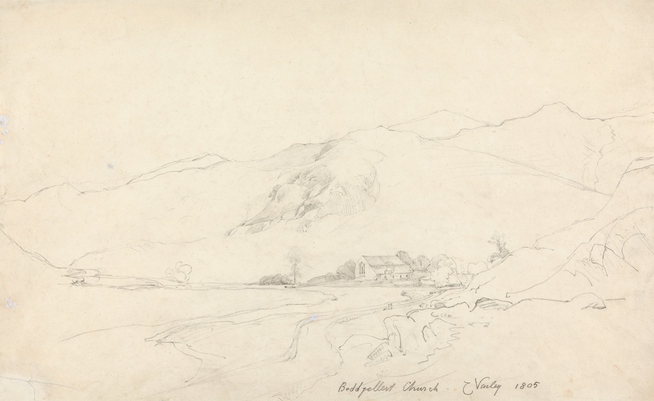 Beddgelert Church by Корнелиус Варли, 1905 — digital art print download