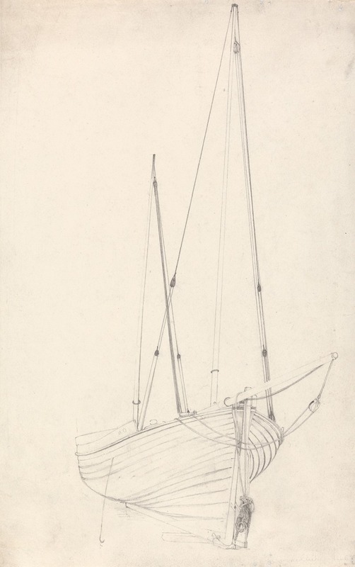 Front View of a Vessel with Masts — Корнелиус Варли