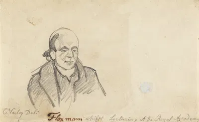 John Flaxman whilst Lecturing at the Royal Academy by Корнелиус Варли — digital art print download